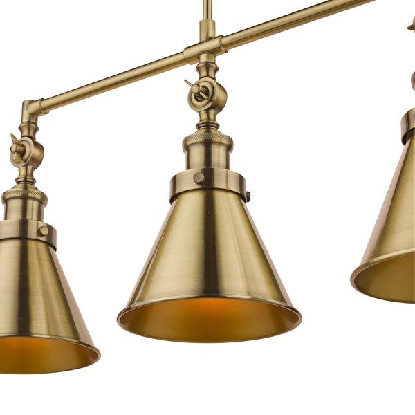 (image for) Laura Ashley Rufus 3lt Bar Spotlight Antique Brass